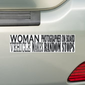VROUWENFOTO AAN BOORD BUMPERSTICKER (Op auto)