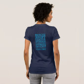 Vrouwenfront en rugblauwe trouwe herder t-shirt (Achterkant volledig)