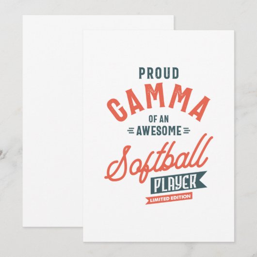 Vrouwengamma van een Softball Player Moederdag GIF Bedankkaart (Voorkant / Achterkant)