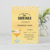 Vrouwengeel 40e verjaardag Cocktail Party Kaart (Staand voorkant)