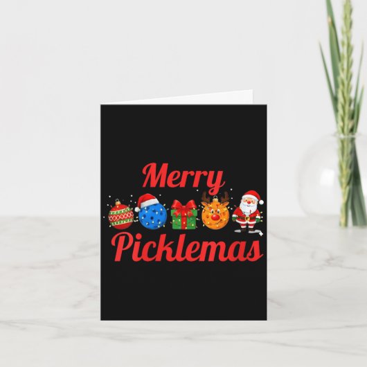 Vrouwengekkerdikkedag, grappig pickle-bal kerstmis kaart (Voorkant)