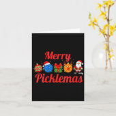 Vrouwengekkerdikkedag, grappig pickle-bal kerstmis kaart (Gele Bloem)