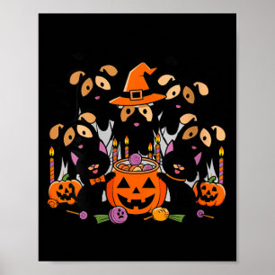 Vrouwengelukkig Halloween-hond Spook Halloween-hon Poster