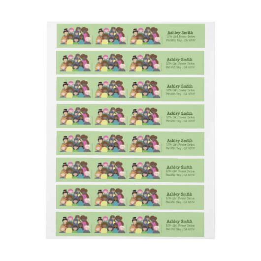 Vrouwengeschiedenis maand groen retouradres labels (Vel)