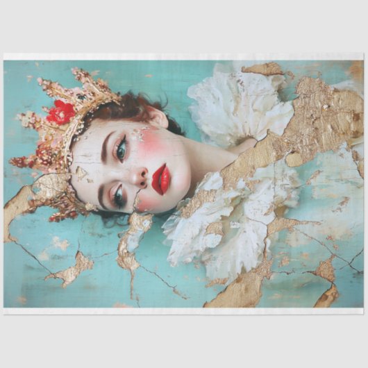 Vrouwengeschiedenis  Queen Decoupage Tissuepapier (Voorkant)