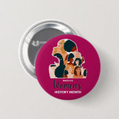 Vrouwengeschiedenismaand 2026 ronde button 5,7 cm (Voorkant /achterkant)