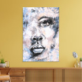 Vrouwengezicht - Abstracte Kunst Moderne Stijl Sch Canvas Afdruk (Insitu (Woonkamer))