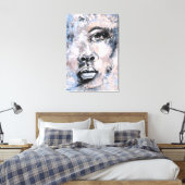 Vrouwengezicht - Abstracte Kunst Moderne Stijl Sch Canvas Afdruk (Insitu (Slaapkamer))