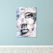 Vrouwengezicht - Abstracte Kunst Moderne Stijl Sch Canvas Afdruk (Insitu (Houten vloer))