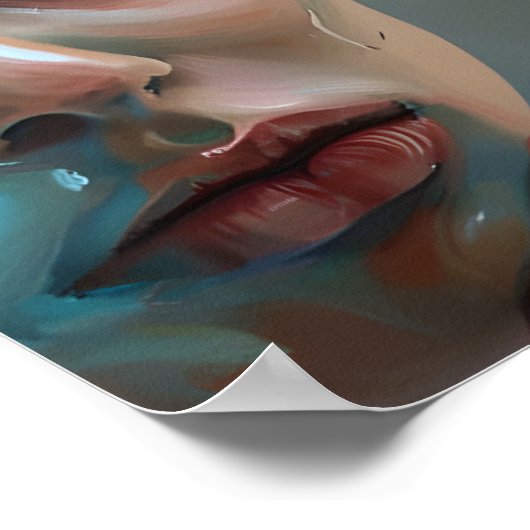 Vrouwengezicht | AI-gegenereerde illustraties Poster (Hoek)