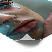 Vrouwengezicht | AI-gegenereerde illustraties Poster (Hoek)