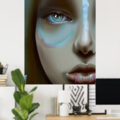 Vrouwengezicht | AI-gegenereerde illustraties Poster (Thuiskantoor)
