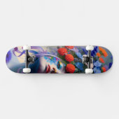 Vrouwengezicht met bloemen in het haar persoonlijk skateboard (Horizontaal)