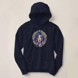 Vrouwengezicht met kleurrijke cirkels hoodie