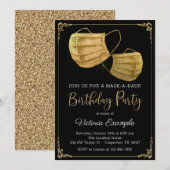 Vrouwengezichtsmaskerade Verjaardagsfeest Kaart (Voorkant / Achterkant)