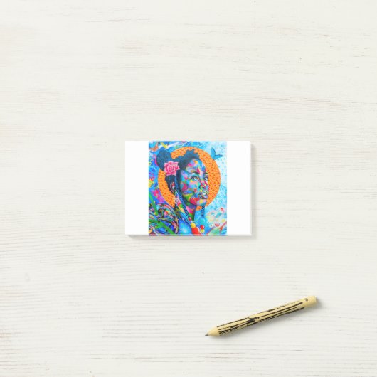 Vrouwengraffiti-kunst Post-it® Notes (Op bureau)