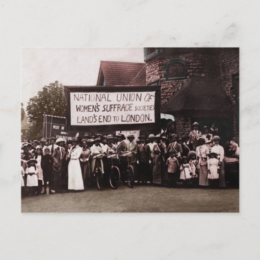 Vrouwengroep met banner briefkaart (Voorkant)