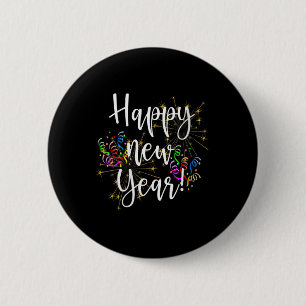 Vrouwengs leuk gelukkig nieuwjaar dag vooravond fe ronde button 5,7 cm