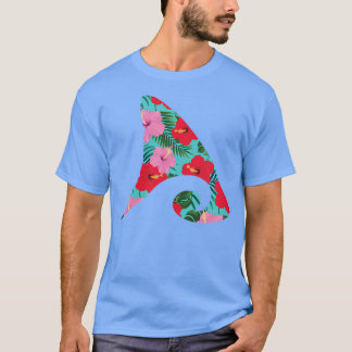 Vrouwenhaai in Ocean Wave Hibiscus VNeck T-shirt