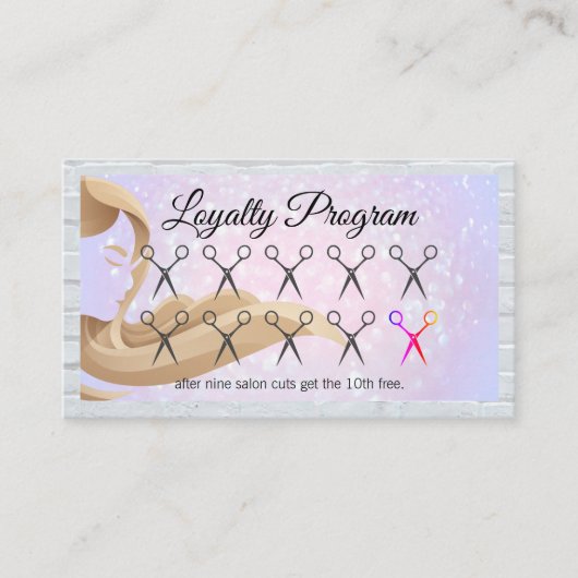 Vrouwenhaar | Schaarpunkkaart | Brick Wall Klantenkaartje (Voorkant)