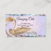 Vrouwenhaar | Schaarpunkkaart | Glitter Bokeh Klantenkaartje (Achterkant)