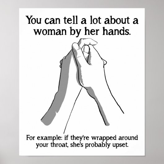 Vrouwenhanden Grappige Poster (Voorkant)