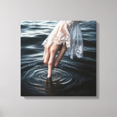 Vrouwenhands Aanraking Water Canvas Afdruk (Voorkant)