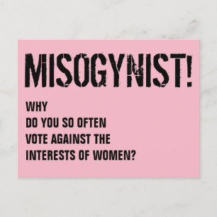 vrouwenhaters stemmen tegen briefkaart