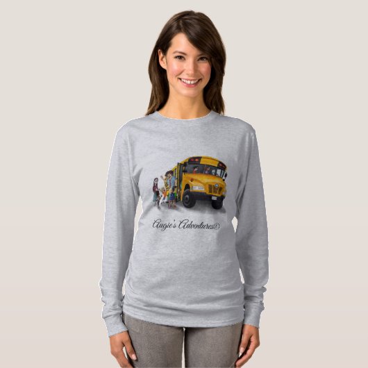 Vrouwenhemd leuk!   Terug naar schoolbus afbeeldin T-shirt (Voorkant volledig)