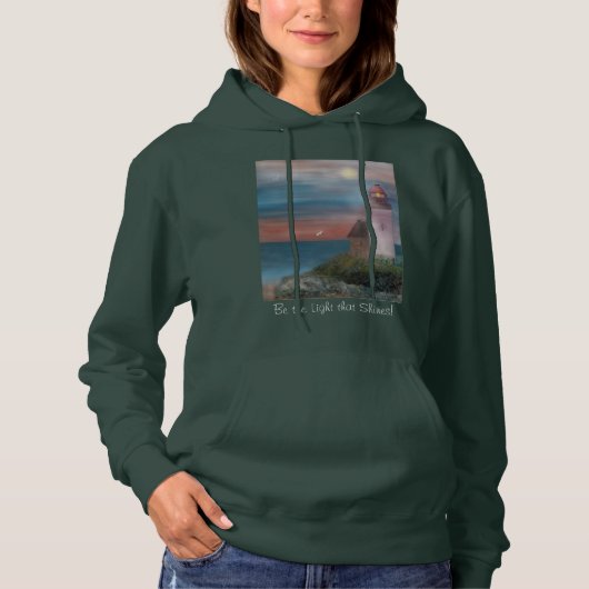Vrouwenhoed "Wees het licht dat schittert" Hoodie (Voorkant)