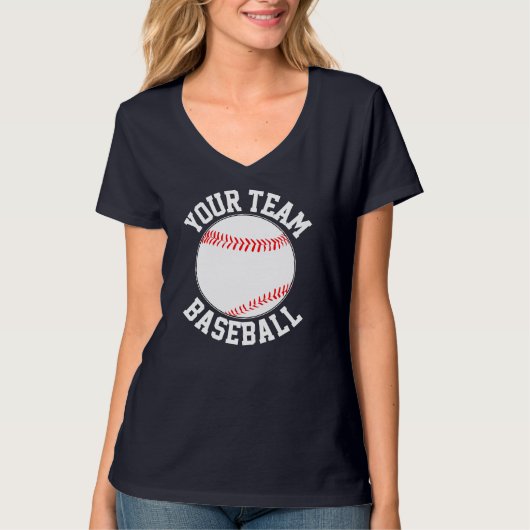 Vrouwenhonkbal Aangepaste teamnaam of tekst sport T-shirt (Voorkant)