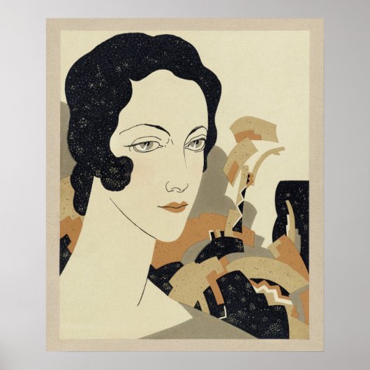 Vrouwenhoofd (1931) mode illustratie poster (Voorkant)