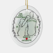 Vrouwenhoofd op de schouder van het Man - Eerste K Keramisch Ornament (Rechts)