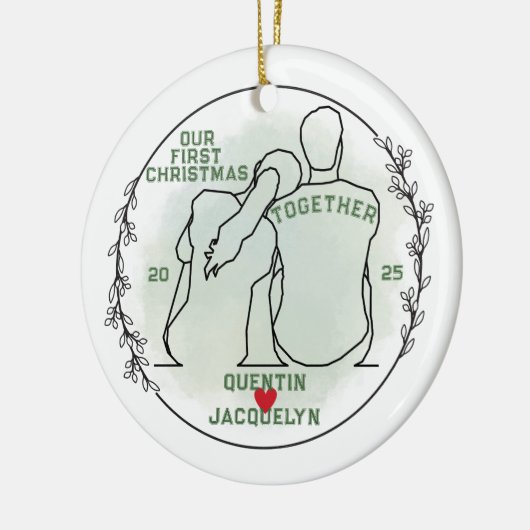 Vrouwenhoofd op de schouder van het Man - Eerste K Keramisch Ornament (Links)