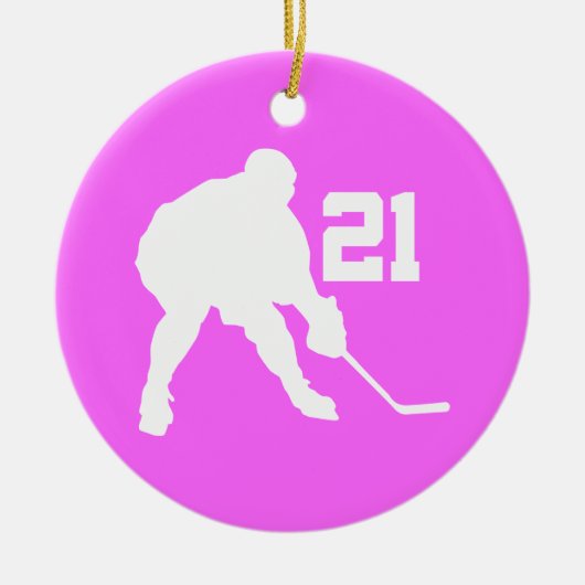 Vrouwenijshockeyspeler nummer 21 Gift Ornament (Voorkant)