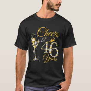 Vrouwenkaas tot 46 jaar oud 46e verjaardag koningi t-shirt