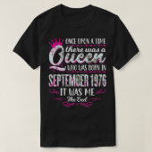 Vrouwenkoningin Geboren in september 1976 Kute Wom T-shirt (Design voorkant)