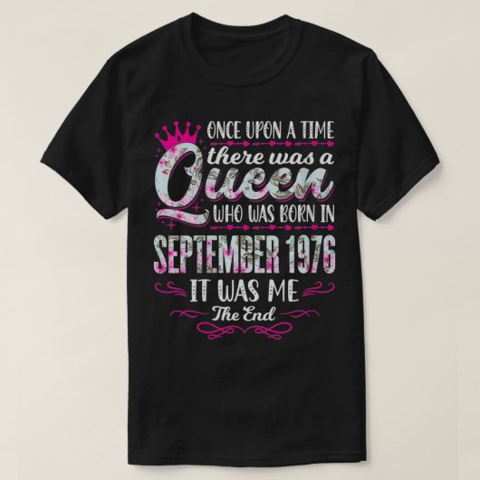 Vrouwenkoningin Geboren in september 1976 Kute Wom T-shirt (Design voorkant)