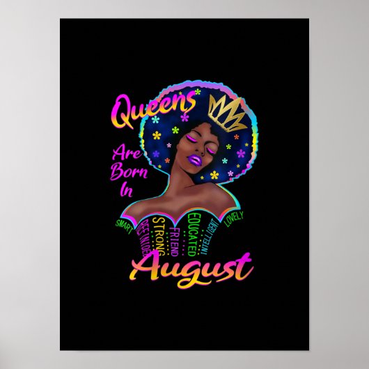 Vrouwenkoninginnen worden geboren in augustus, zon poster (Voorkant)