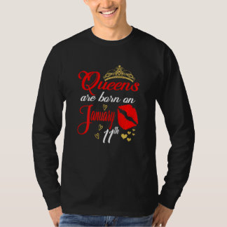 Vrouwenkoninginnen worden geboren op 11 januari in t-shirt