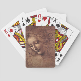 Vrouwenkop La Scapigliata door Leonardo da Vinci Pokerkaarten