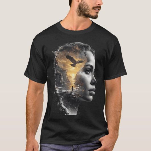 Vrouwenkop T-shirt (Voorkant)