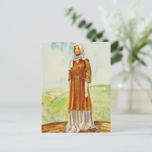 Vrouwenkostuum uit de tijd van William I Briefkaart (Staand voorkant)