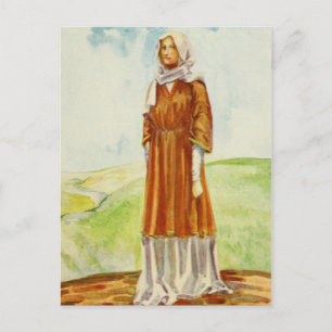 Vrouwenkostuum uit de tijd van William I Briefkaart