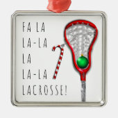 Vrouwenlacrosse Metalen Ornament (Voorkant)