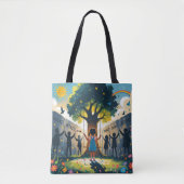 vrouwenlegging bedekt kinderdromen tote bag (Voorkant)