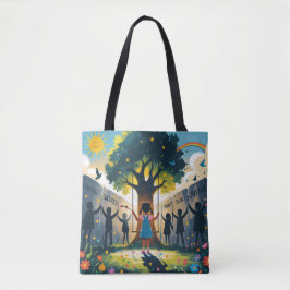 vrouwenlegging bedekt kinderdromen tote bag