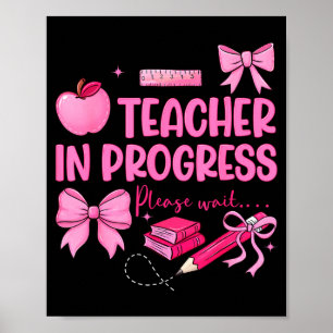 Vrouwenlerares in ontwikkeling schattig koket boog poster