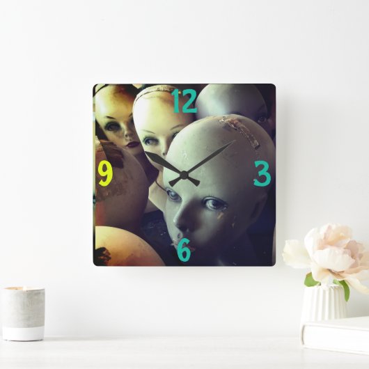  VROUWENMANNEQUINEBEAUTEKOPEN VIERKANTE KLOK (Huis)