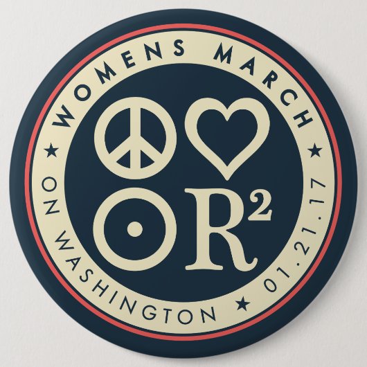 Vrouwenmars in Washington 6-inch Pin Ronde Button 6,0 Cm (Voorkant)
